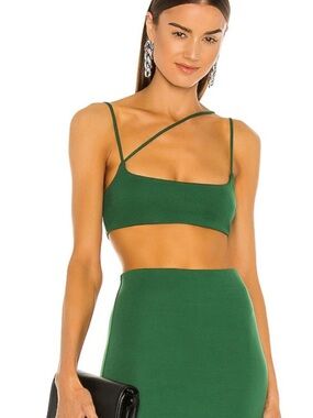NWT Michael Costello X Revolve Amira crop top green